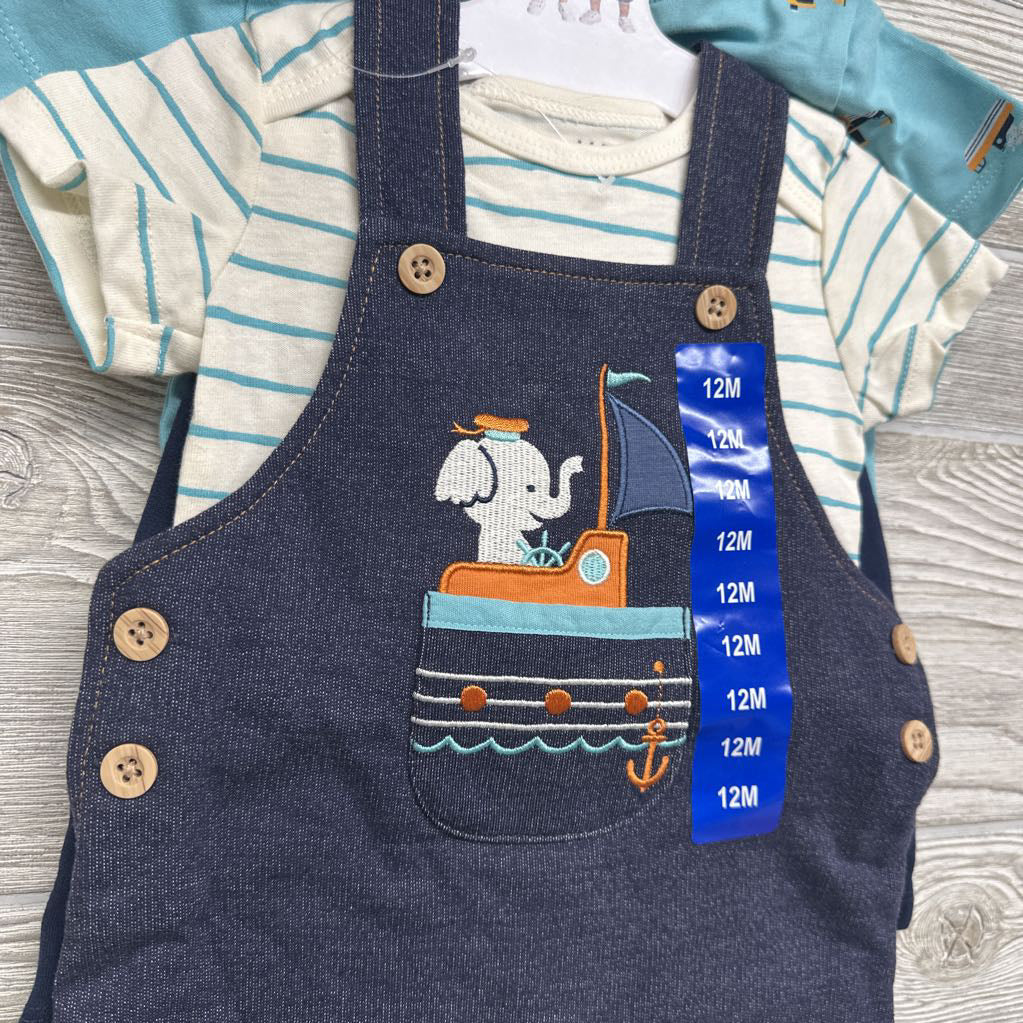 NEW Shortalls Elephant, Shirts Stripes, Shirt Sailboats & French Terry Shorts 12M