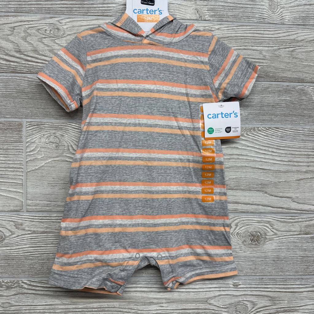NEW Shorty Romper W/ Hood Stripes 12M