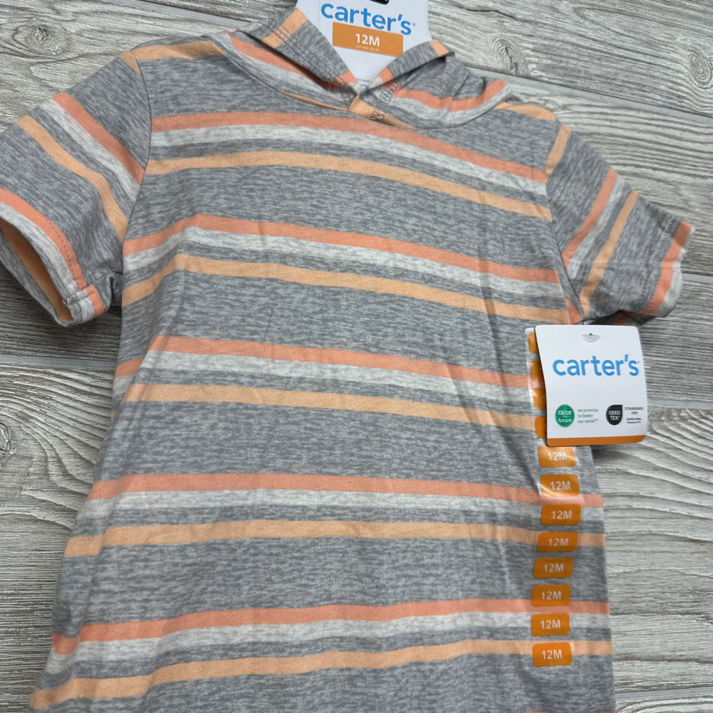 NEW Shorty Romper W/ Hood Stripes 12M