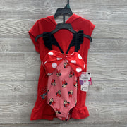 NEW Swimsuit & Terry Swim Cover Up Minnie Mouse Stripes 5T