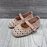 Basket Weave Flats W/ Velcro Strap 5C