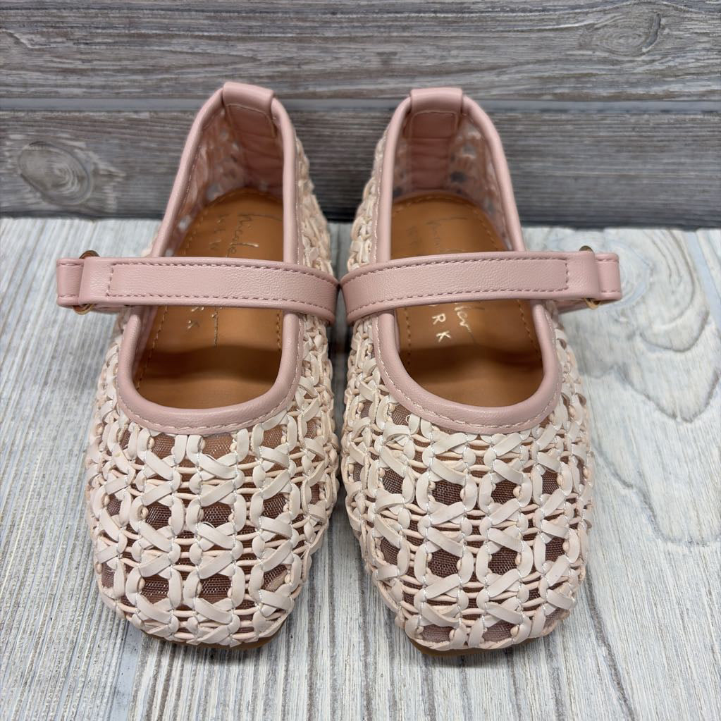 Basket Weave Flats W/ Velcro Strap 5C