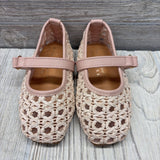 Basket Weave Flats W/ Velcro Strap 5C