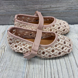 Basket Weave Flats W/ Velcro Strap 5C