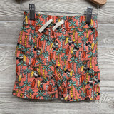 Linen Blend Button Up Shirt & Pull On Shorts Mickey Mouse Surf Boards 3T