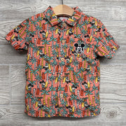 Linen Blend Button Up Shirt & Pull On Shorts Mickey Mouse Surf Boards 3T