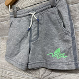 French Terry Drawstring Shorts Shark Wave 2T