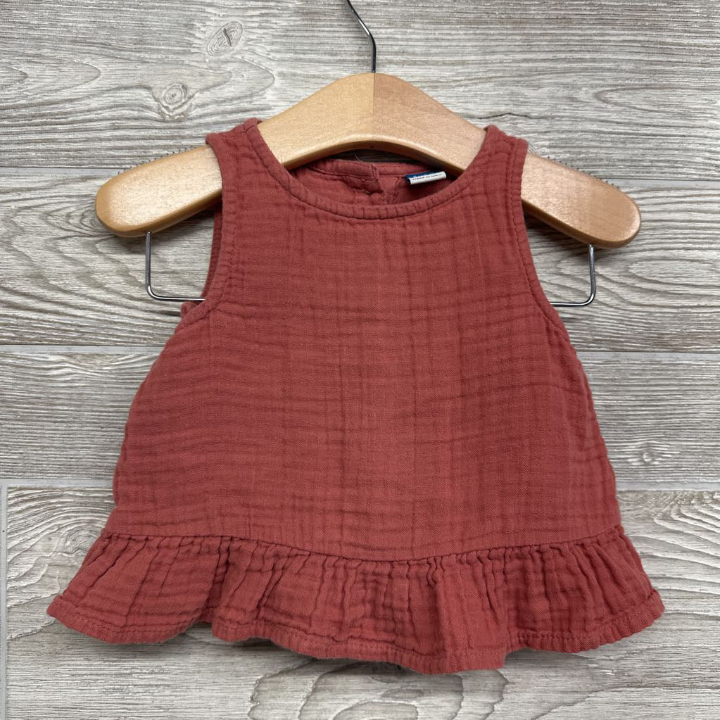 Muslin Button Back Tank Top & Shorts 6-12M