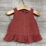 Muslin Button Back Tank Top & Shorts 6-12M