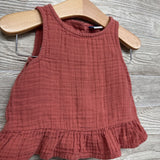 Muslin Button Back Tank Top & Shorts 6-12M