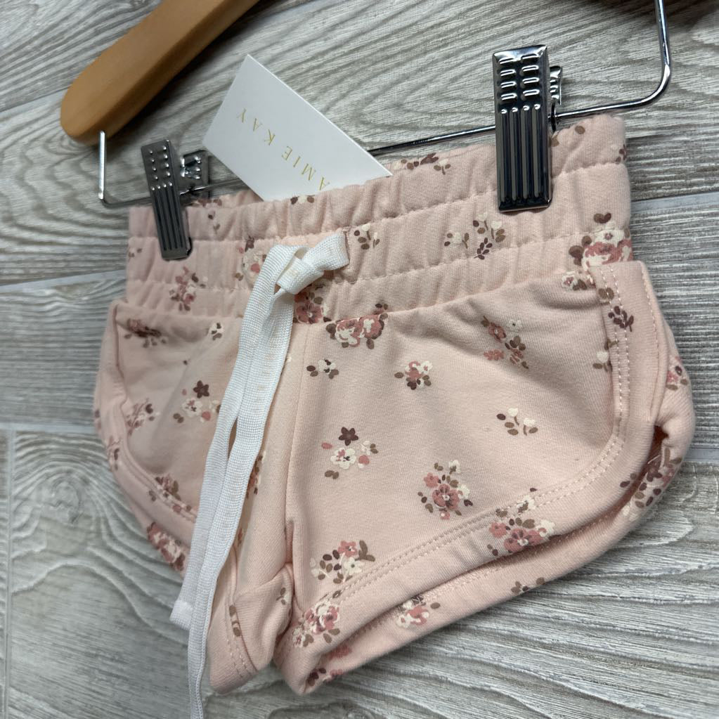 NEW French Terry Dolphin Shorts Flowers 6-12M