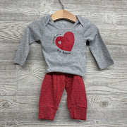 LS Bodysuit Little One Big Heart & Pants Stripes 9M