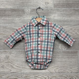LS Plaid Button Up Bodysuit & Suspender Pants W/ Bowtie 3M