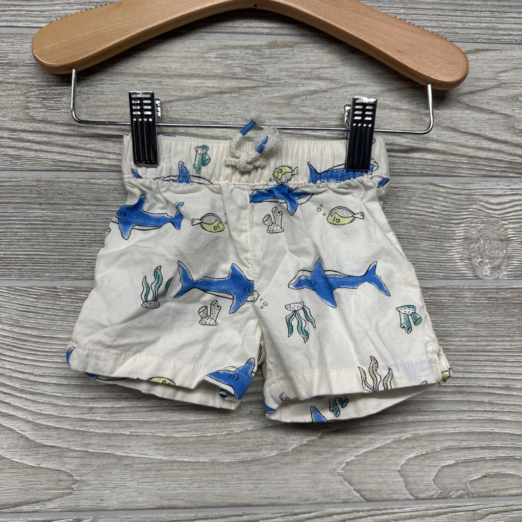 Button Up Shirt & Shorts Sharks Fish 3M