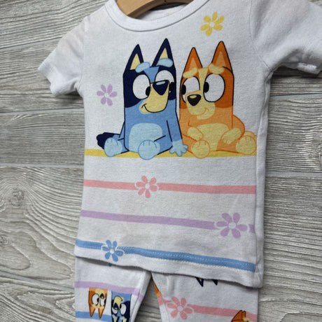 2 Pc PJs Stripes Flowers 18M