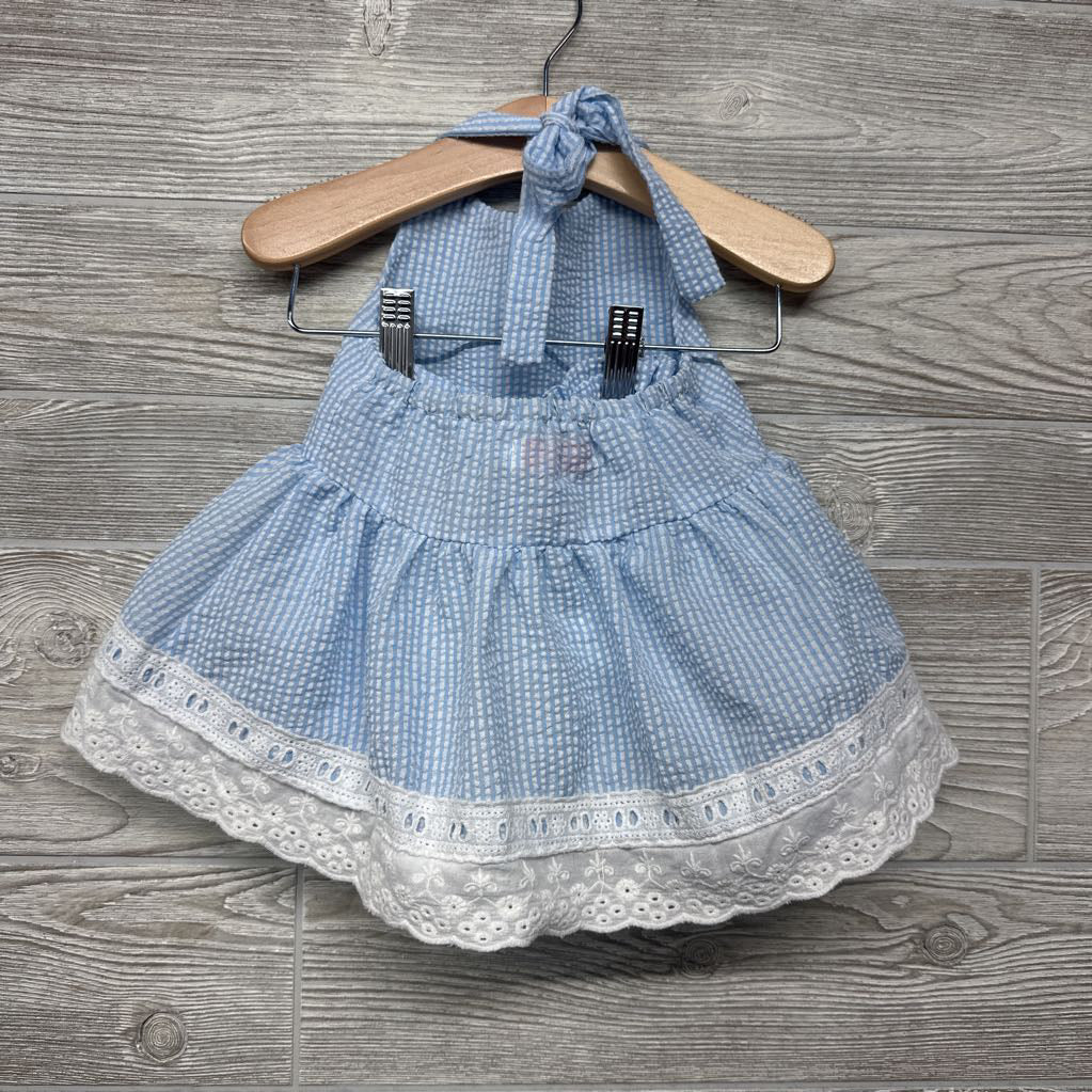 Seersucker Halter Tank Top & Bubble Shorts Stripes 18-24M