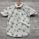 SS Button Up Shirt Palm Trees 4t