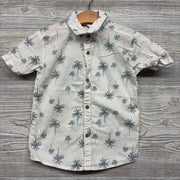 SS Button Up Shirt Palm Trees 4t