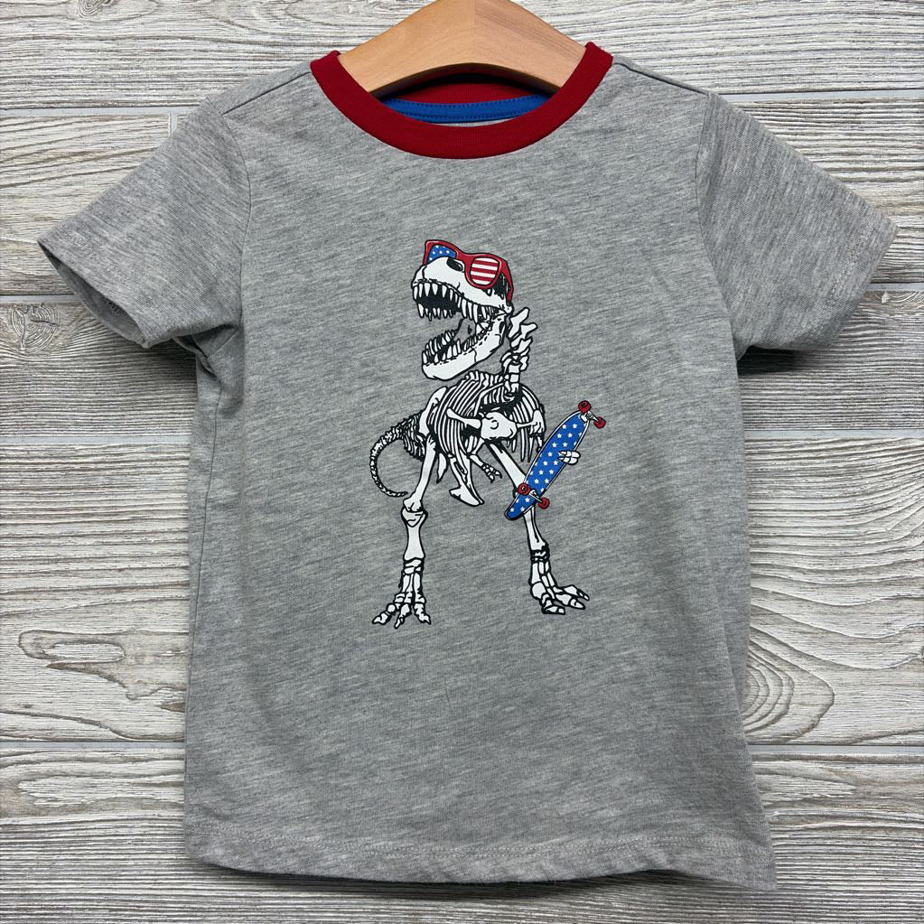 Shirt T Rex W/ Glasses & Skateboard 4t
