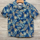 SS Button Up Shirt Flowers 3t