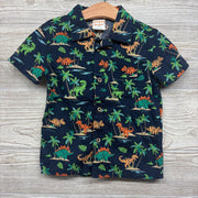 SS Button Up Shirt Dinosaurs & Palm Trees 3t
