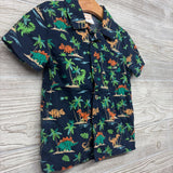 SS Button Up Shirt Dinosaurs & Palm Trees 3t