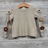 Ribbed Ls Shirt Crochet Flowers 12-18M