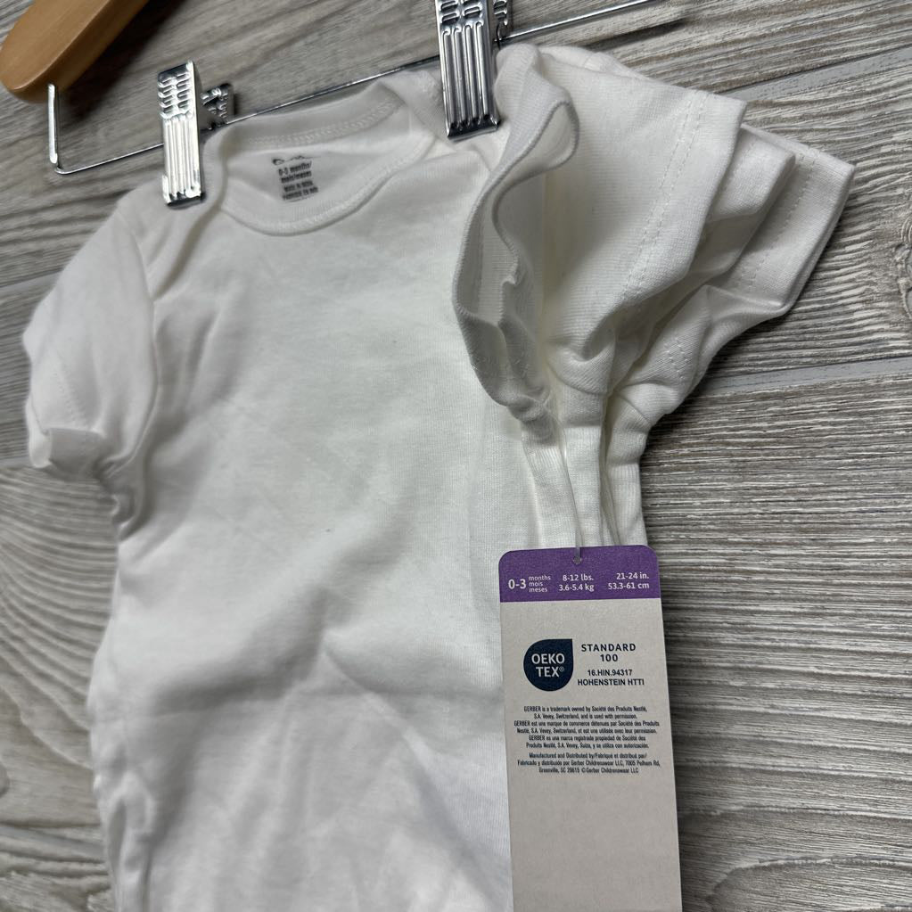 NEW 4 Pk Bodysuits 0-3M