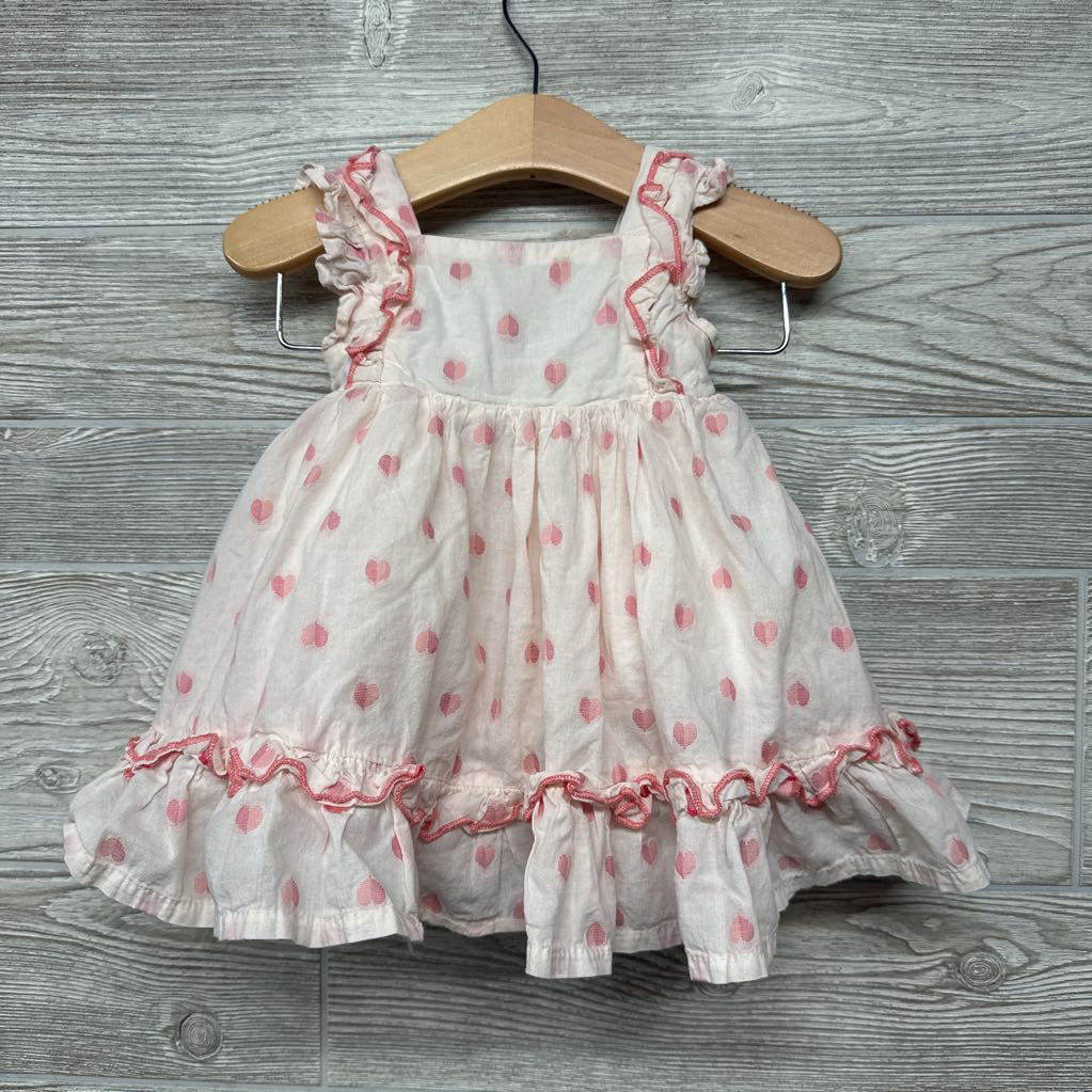 Flutter Strap Tank Dress & Bubble Shorts Hearts 3-6M