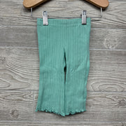 Ribbed Flare Pants Lettuce Trim 6-9M