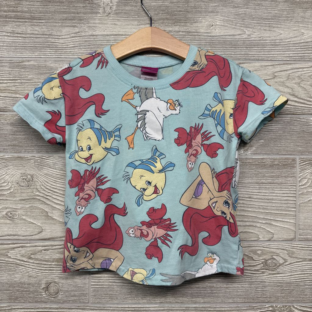 French Terry Shirt & Shorts Little Mermaid Characters 5T