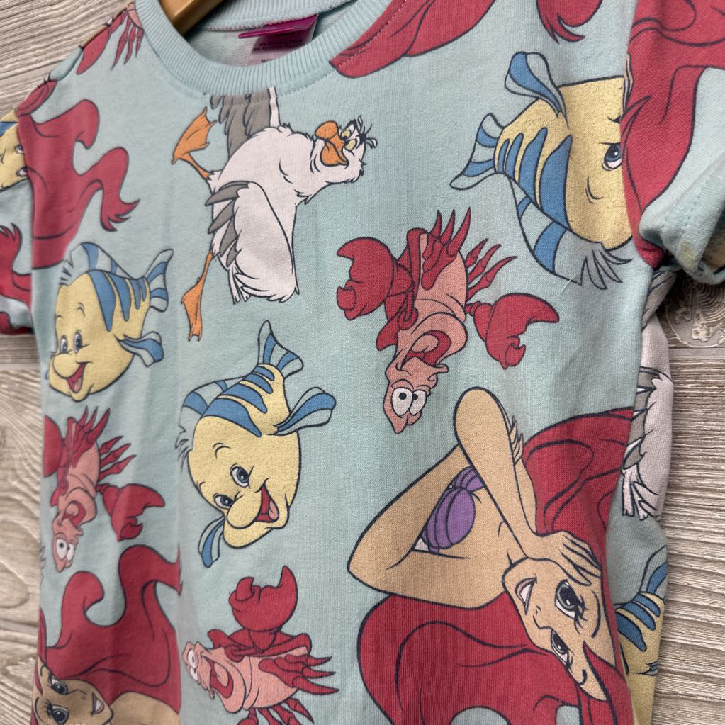 French Terry Shirt & Shorts Little Mermaid Characters 5T