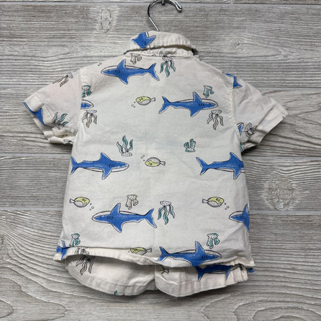 Button Up Shirt Sharks Fish 6M