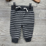 LS Ribbed Henley Bodysuit & French Terry Pants Stripes 0-3M