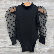 Ribbed LS Tulle Sleeve Bodysuit 9-12M