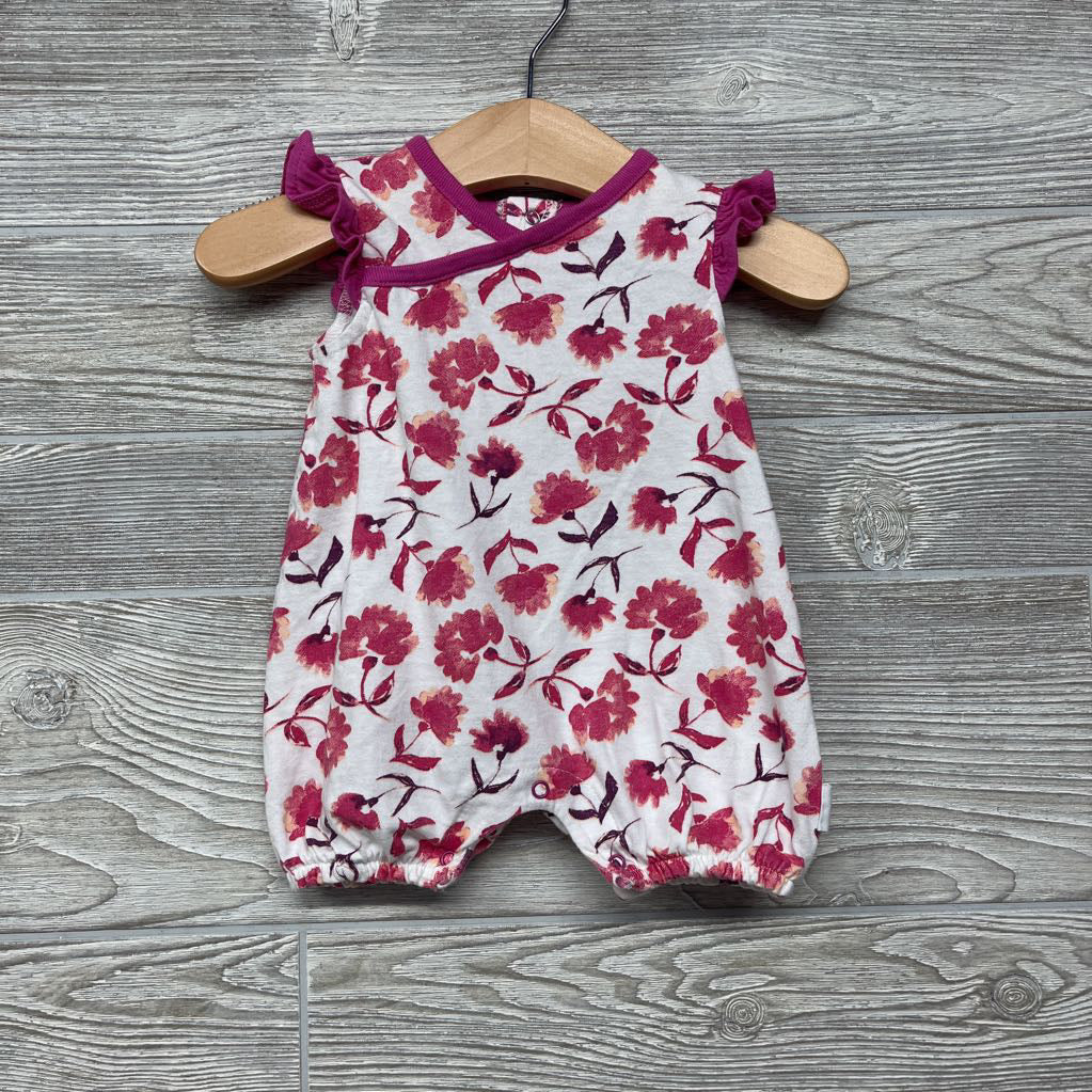 Flutter Sleeve Romper Flowers NB