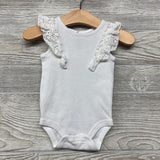 Ribbed Flutter Sleeve Romper 6M
