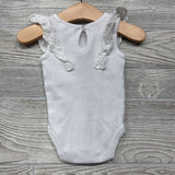 Ribbed Flutter Sleeve Romper 6M