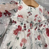 Layered Sheer Dress Flowers NB