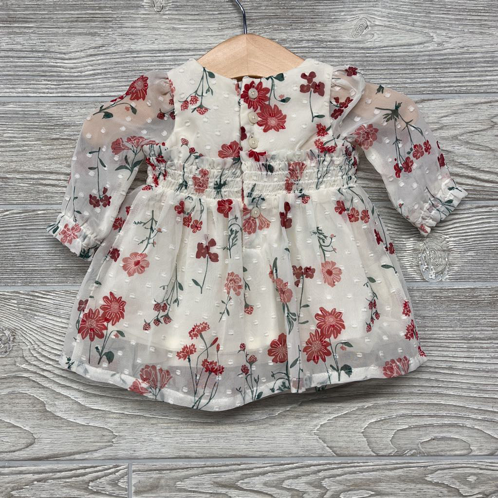 Layered Sheer Dress Flowers NB