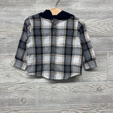 Plaid Button Up Shirt W/ Hood 12M