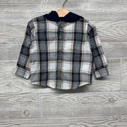 Plaid Button Up Shirt W/ Hood 12M