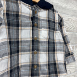 Plaid Button Up Shirt W/ Hood 12M