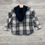 Plaid Button Up Shirt W/ Hood 12M