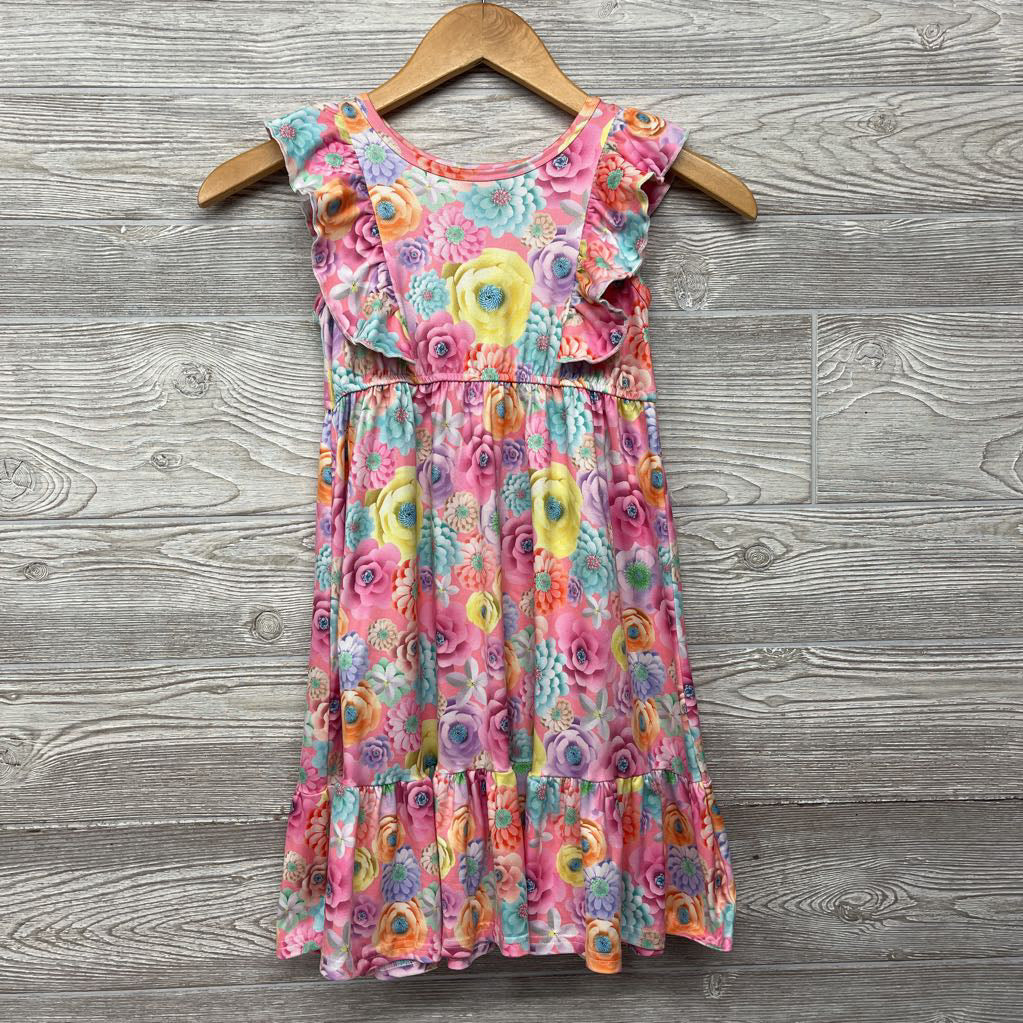 Flutter Sleeve Dress Flowers 5-6