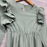 Tiered LS Flutter Sleeve Dress 8-9