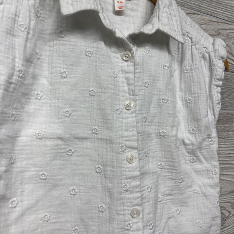 Muslin SS Button Up Shirt Eyelet Flowers 8