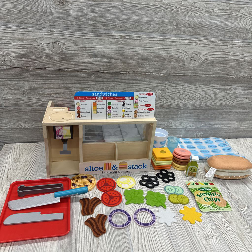 Wooden Slice & Stack Sandwich Counter