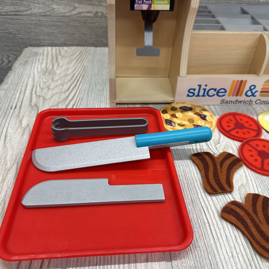 Wooden Slice & Stack Sandwich Counter