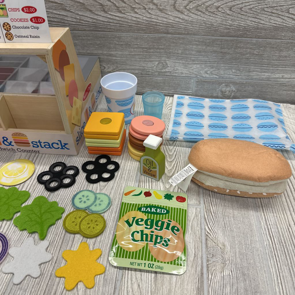Wooden Slice & Stack Sandwich Counter